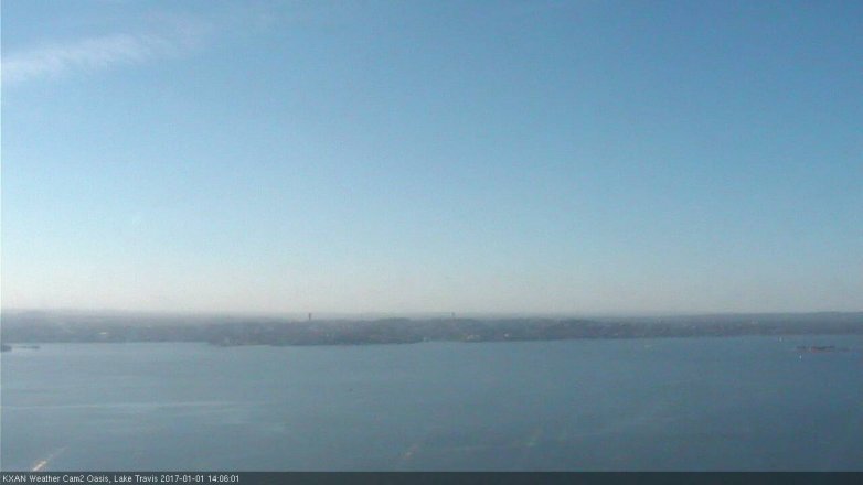 Lake Travis webcam, January 1, 2017 1:10 PM CT