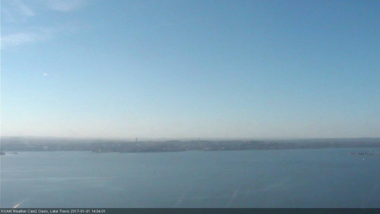 Lake Travis webcam, January 1, 2017 1:15 PM CT