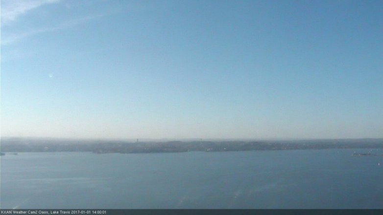 Lake Travis webcam, January 1, 2017 1:30 PM CT