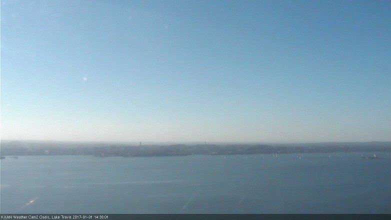 Lake Travis webcam, January 1, 2017 2:00 PM CT