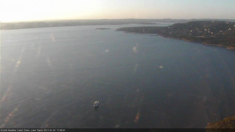 Lake Travis webcam, January 1, 2017 4:20 PM CT