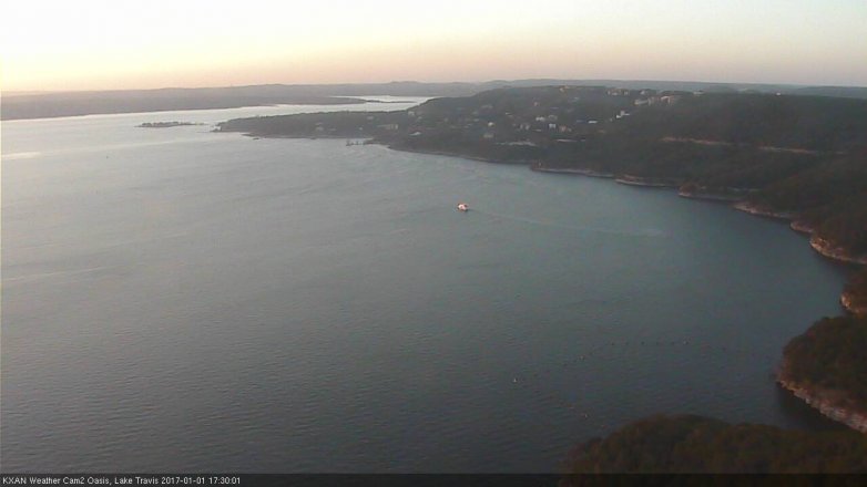 Lake Travis webcam, January 1, 2017 4:40 PM CT