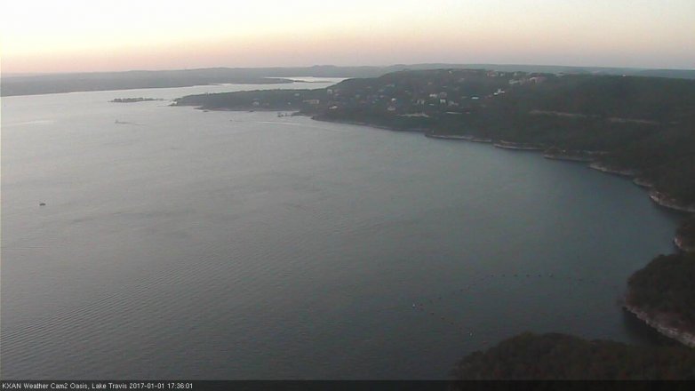 Lake Travis webcam, January 1, 2017 4:45 PM CT