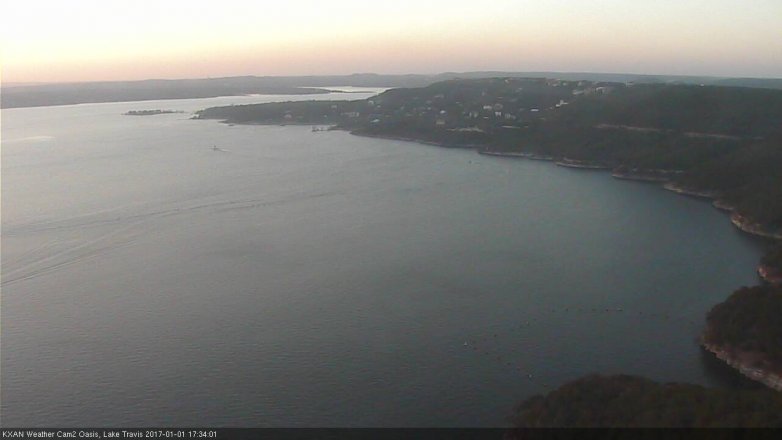 Lake Travis webcam, January 1, 2017 4:55 PM CT