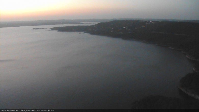 Lake Travis webcam, January 1, 2017 5:20 PM CT