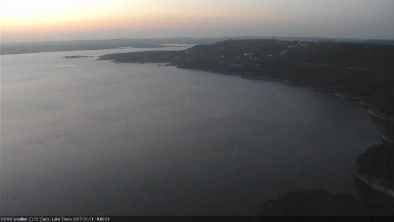 Lake Travis webcam, January 1, 2017 5:25 PM CT