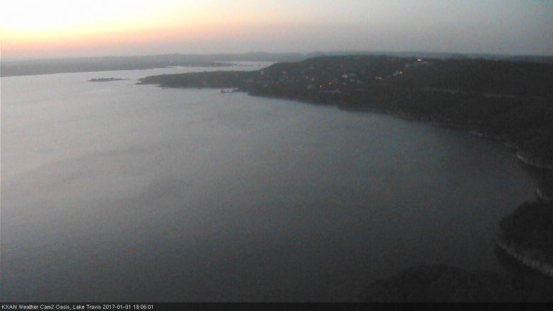 Lake Travis webcam, January 1, 2017 5:30 PM CT