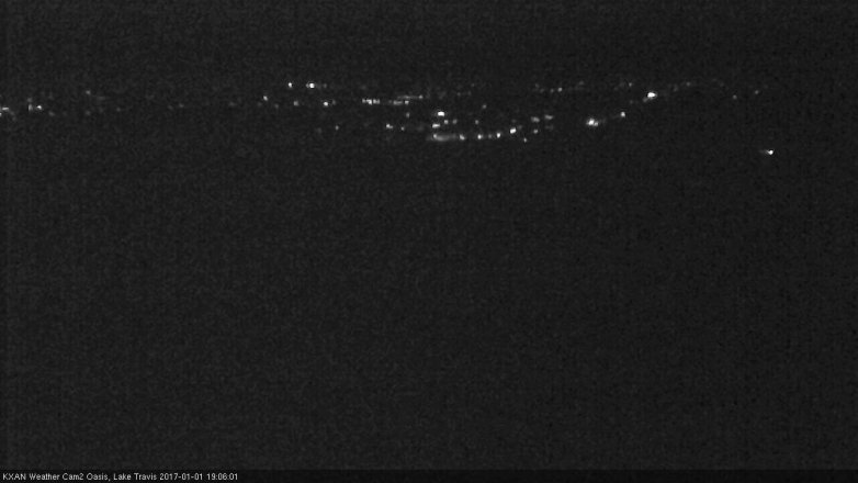 Lake Travis webcam, January 1, 2017 6:25 PM CT