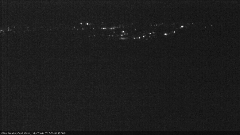 Lake Travis webcam, January 1, 2017 6:45 PM CT
