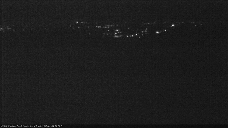 Lake Travis webcam, January 1, 2017 7:10 PM CT