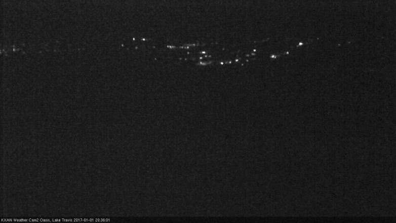 Lake Travis webcam, January 1, 2017 7:45 PM CT