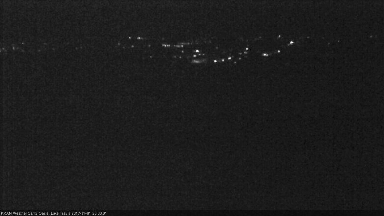 Lake Travis webcam, January 1, 2017 7:55 PM CT