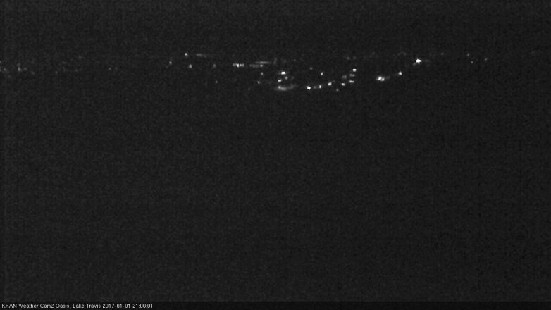 Lake Travis webcam, January 1, 2017 8:05 PM CT
