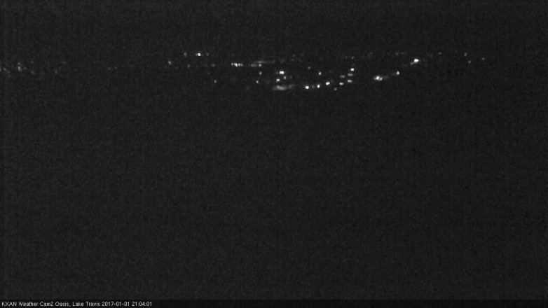 Lake Travis webcam, January 1, 2017 8:25 PM CT