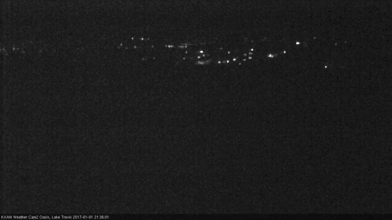 Lake Travis webcam, January 1, 2017 9:00 PM CT