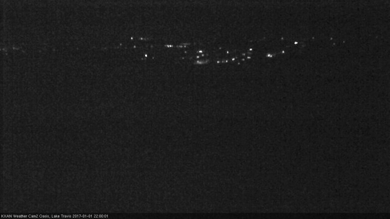 Lake Travis webcam, January 1, 2017 9:10 PM CT