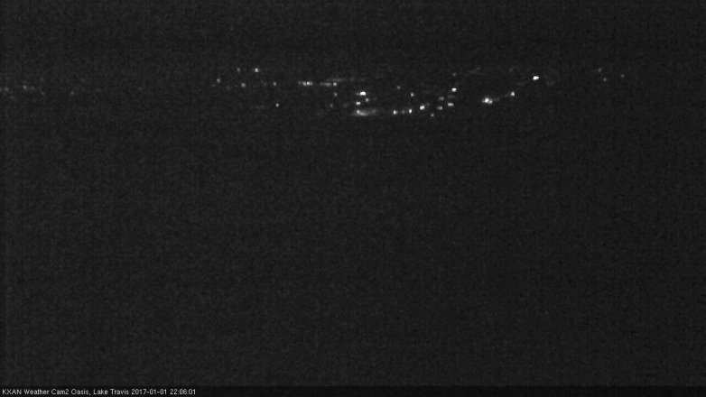 Lake Travis webcam, January 1, 2017 9:25 PM CT