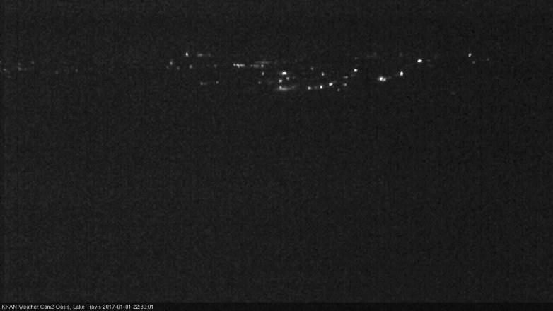 Lake Travis webcam, January 1, 2017 9:50 PM CT