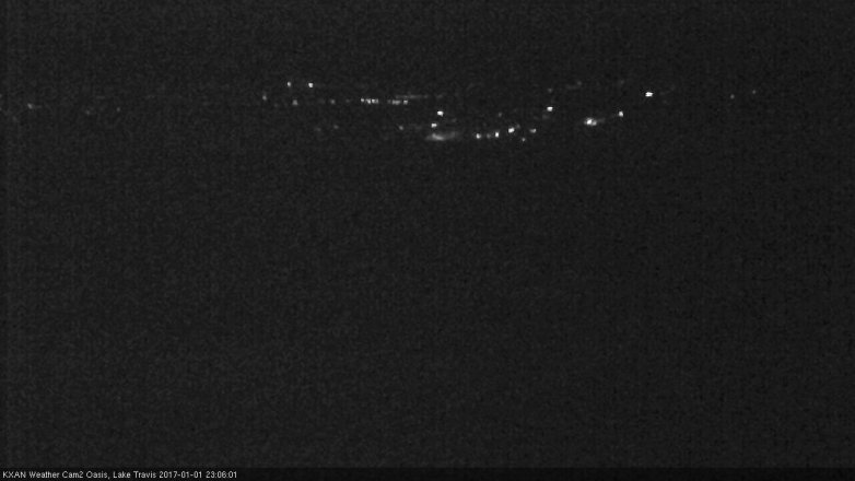 Lake Travis webcam, January 1, 2017 10:15 PM CT