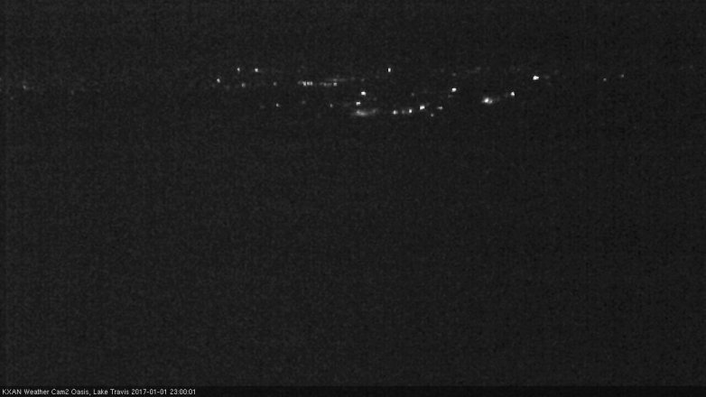 Lake Travis webcam, January 1, 2017 10:20 PM CT