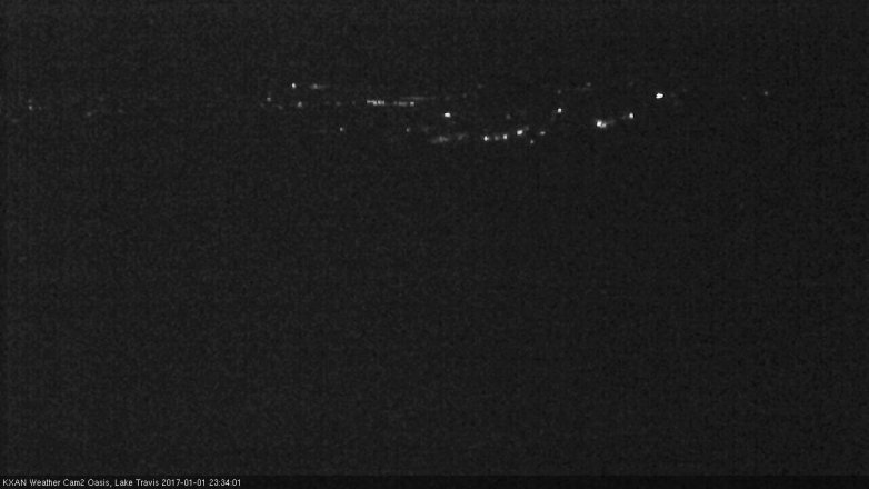Lake Travis webcam, January 1, 2017 10:50 PM CT