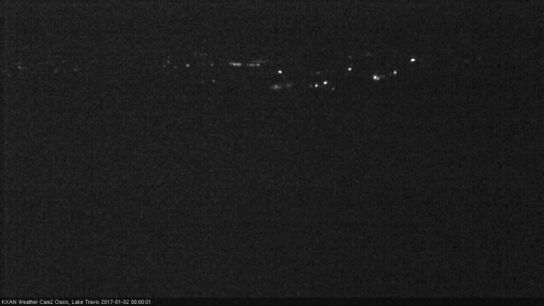 Lake Travis webcam, January 1, 2017 11:05 PM CT