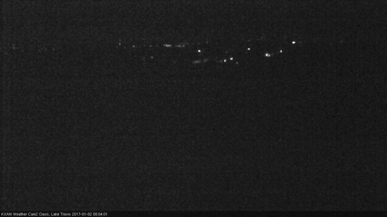 Lake Travis webcam, January 1, 2017 11:10 PM CT