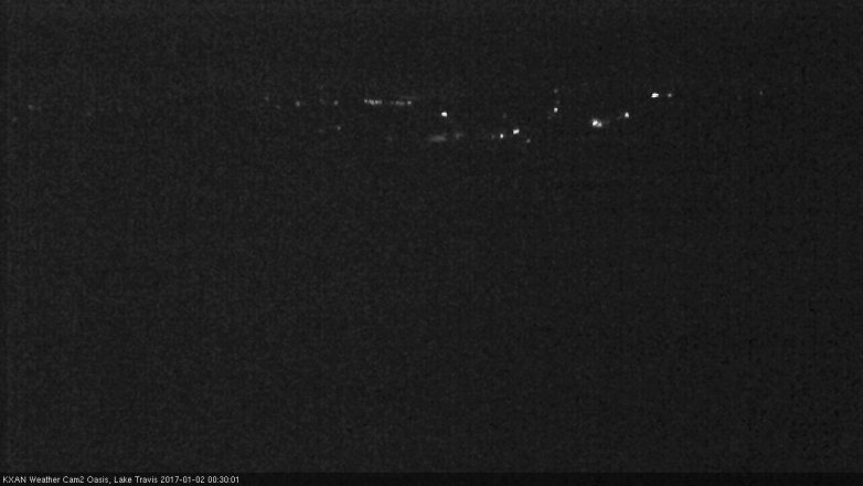 Lake Travis webcam, January 1, 2017 11:45 PM CT