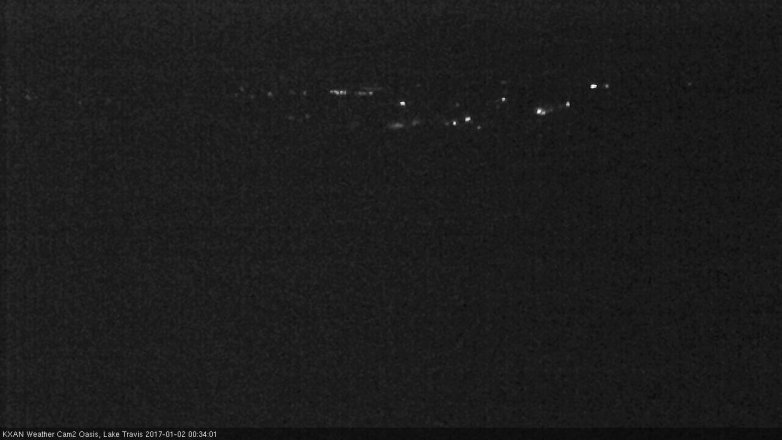 Lake Travis webcam, January 1, 2017 11:50 PM CT