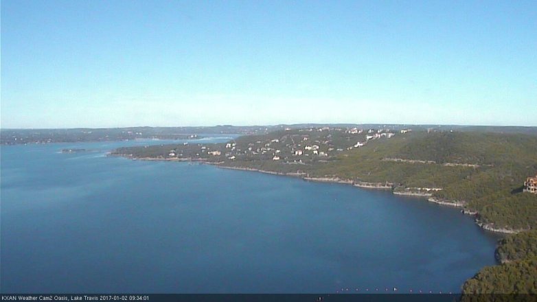 Lake Travis webcam, January 2, 2017 9:00 AM CT