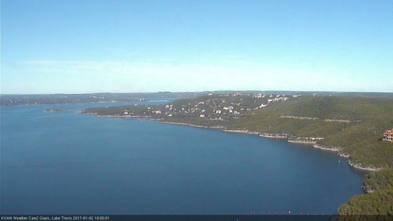 Lake Travis webcam, January 2, 2017 9:25 AM CT