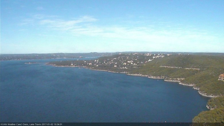 Lake Travis webcam, January 2, 2017 9:50 AM CT