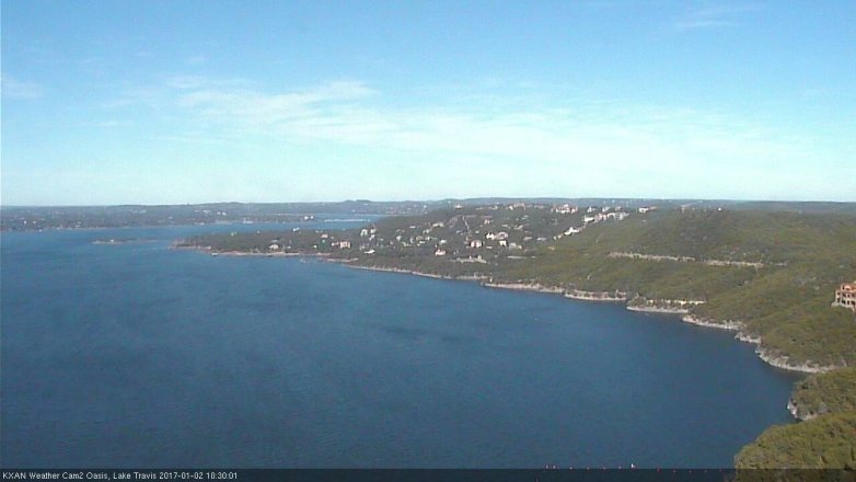 Lake Travis webcam, January 2, 2017 9:55 AM CT