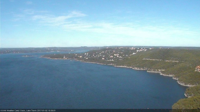 Lake Travis webcam, January 2, 2017 10:05 AM CT
