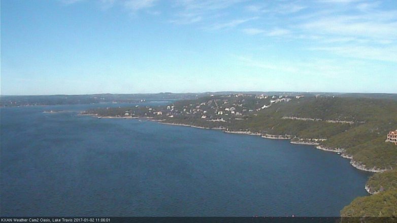 Lake Travis webcam, January 2, 2017 10:10 AM CT