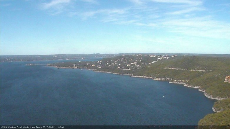 Lake Travis webcam, January 2, 2017 10:25 AM CT