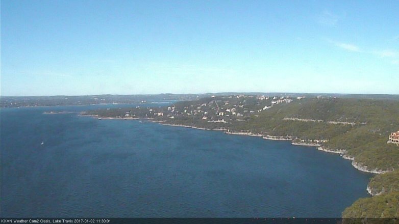 Lake Travis webcam, January 2, 2017 11:00 AM CT