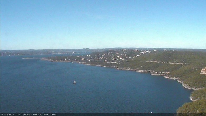 Lake Travis webcam, January 2, 2017 11:10 AM CT