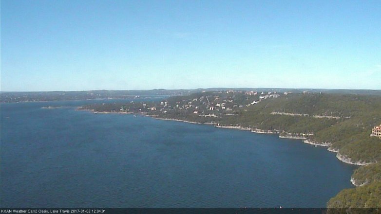 Lake Travis webcam, January 2, 2017 11:35 AM CT