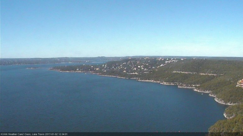 Lake Travis webcam, January 2, 2017 12:05 PM CT