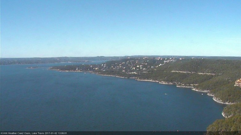 Lake Travis webcam, January 2, 2017 12:15 PM CT