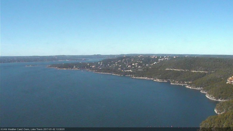 Lake Travis webcam, January 2, 2017 12:35 PM CT