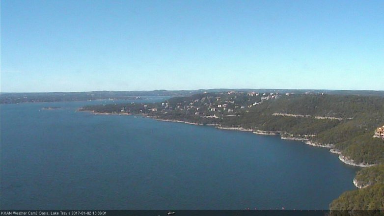 Lake Travis webcam, January 2, 2017 12:45 PM CT