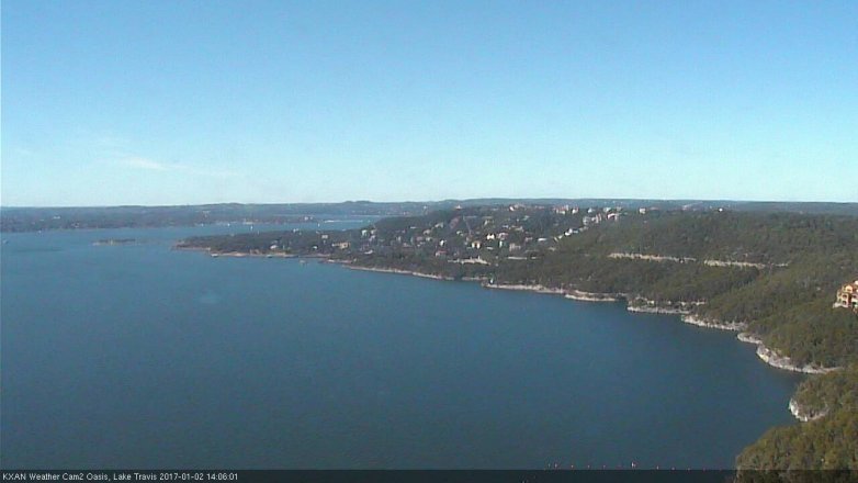 Lake Travis webcam, January 2, 2017 1:20 PM CT