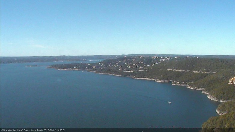 Lake Travis webcam, January 2, 2017 1:25 PM CT