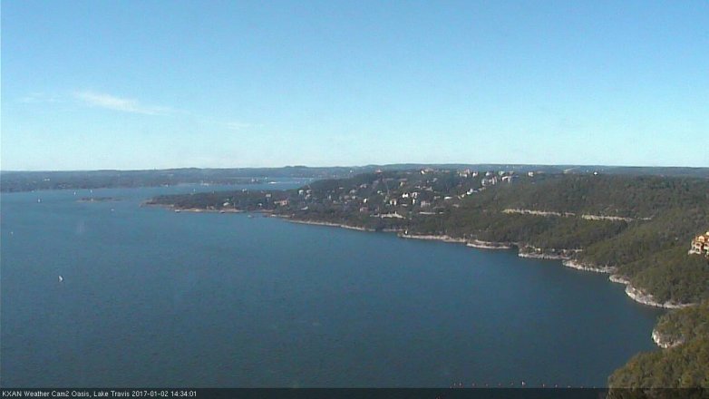 Lake Travis webcam, January 2, 2017 1:40 PM CT