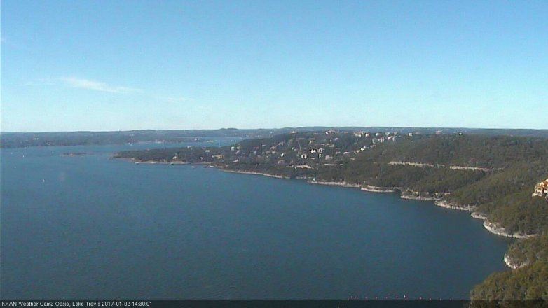 Lake Travis webcam, January 2, 2017 1:45 PM CT