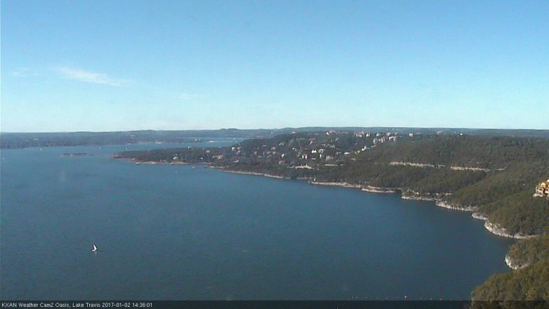 Lake Travis webcam, January 2, 2017 2:05 PM CT