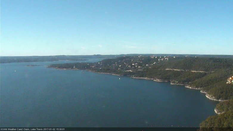 Lake Travis webcam, January 2, 2017 2:35 PM CT