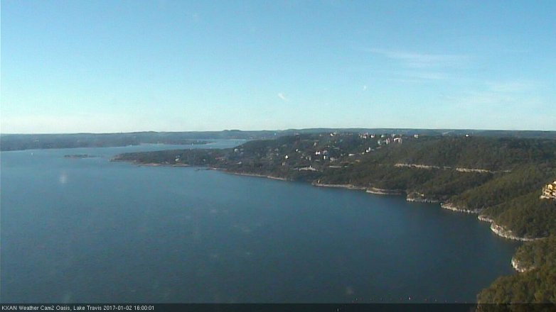 Lake Travis webcam, January 2, 2017 3:10 PM CT